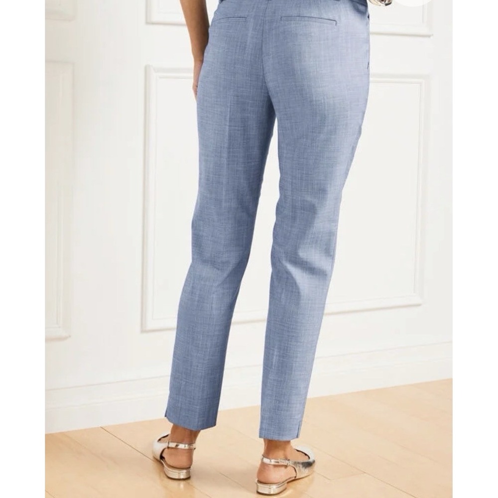 Talbots Women's‎ Sz 10 Hampshire Pants Ankle Preppy Minimalist Stretch Blue